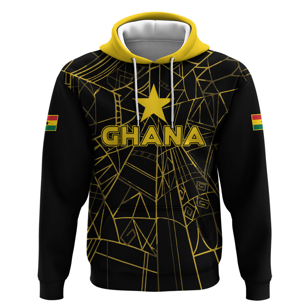 Custom Ghana Football 2026 Zip Hoodie Black Stars Never Fall Black Version