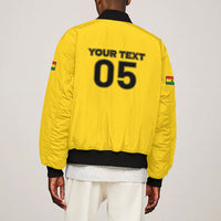 Custom Ghana Football 2026 Bomber Jacket Black Stars Never Fall Yellow Version