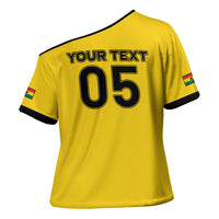 Custom Ghana Football 2026 Cross Shoulder Shirt Black Stars Never Fall Yellow Version
