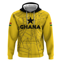 Custom Ghana Football 2026 Hoodie Black Stars Never Fall Yellow Version