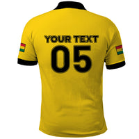 Custom Ghana Football 2026 Polo Shirt Black Stars Never Fall Yellow Version