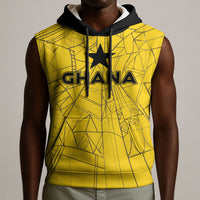 Custom Ghana Football 2026 Sleeveless Hoodie Black Stars Never Fall Yellow Version