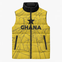 Custom Ghana Football 2026 Sleeveless Puffer Jacket Black Stars Never Fall Yellow Version