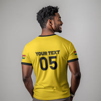 Custom Ghana Football 2026 T shirt Black Stars Never Fall Yellow Version