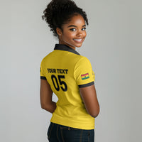 Custom Ghana Football 2026 Women Polo Shirt Black Stars Never Fall Yellow Version