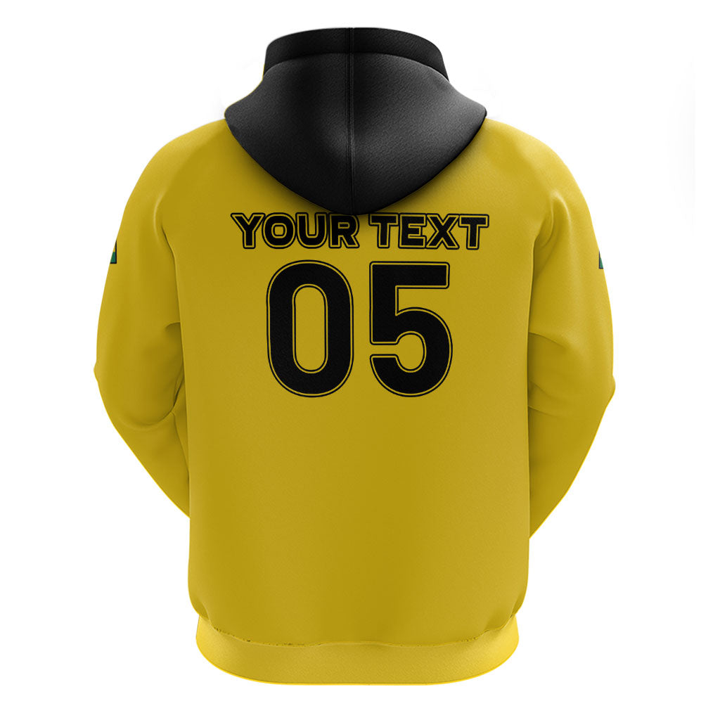 Custom Ghana Football 2026 Zip Hoodie Black Stars Never Fall Yellow Version