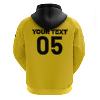 Custom Ghana Football 2026 Zip Hoodie Black Stars Never Fall Yellow Version
