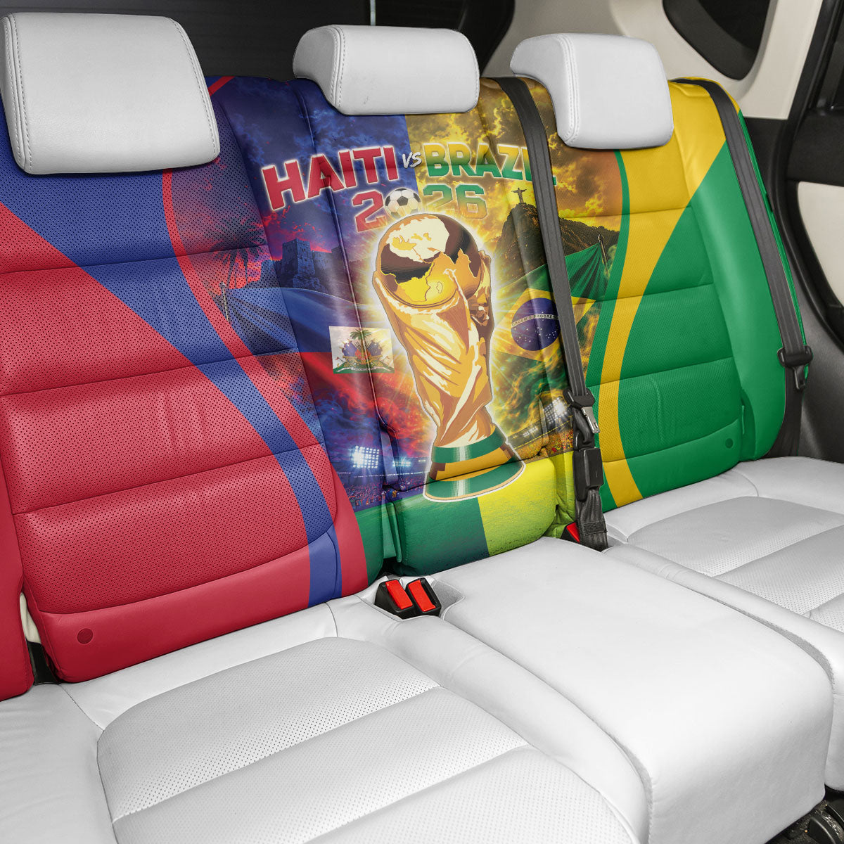 Brazil Haiti 2026 World Football Back Car Seat Cover Go For Glory