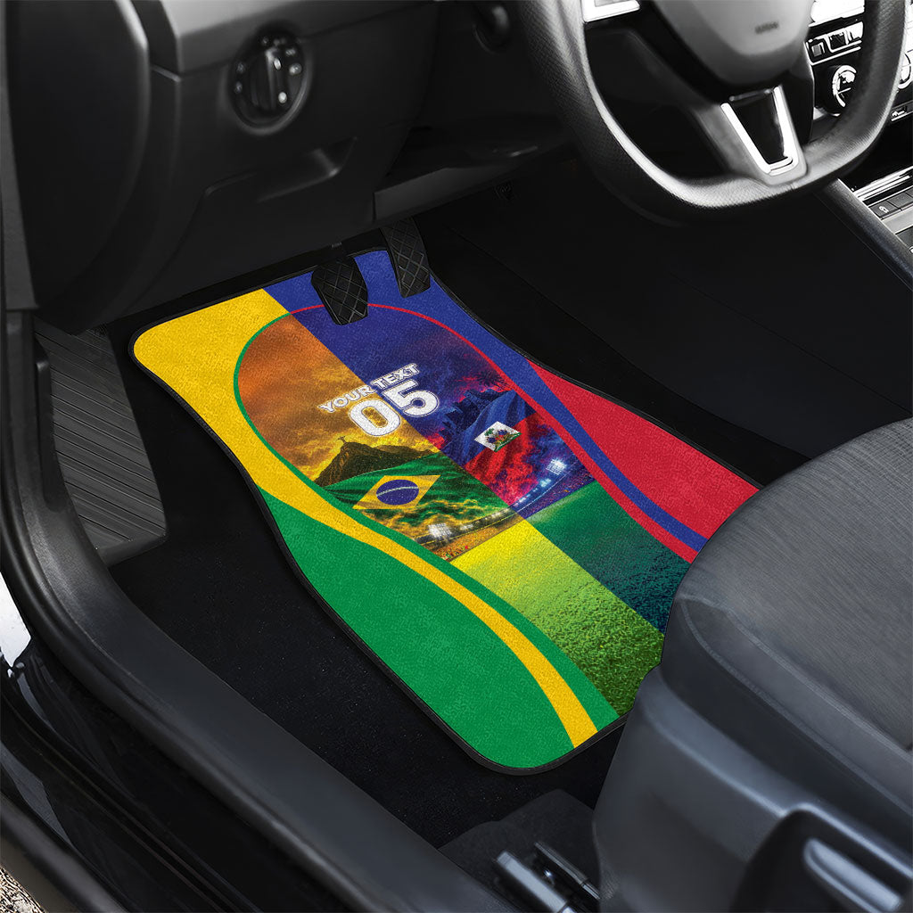 Custom Brazil Haiti 2026 World Football Car Mats Go For Glory