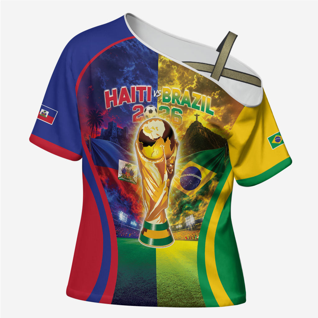 Custom Brazil Haiti 2026 World Football Cross Shoulder Shirt Go For Glory