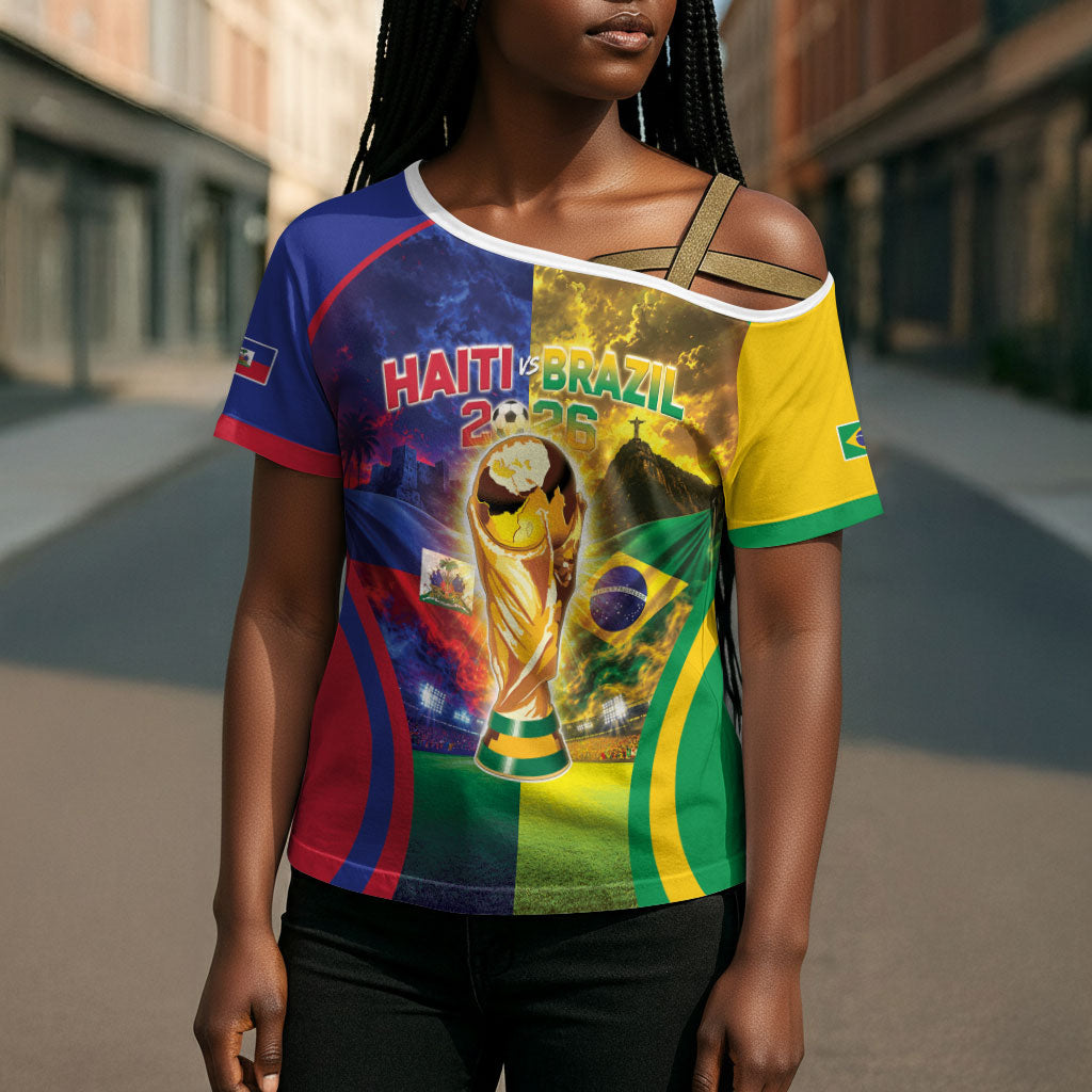 Custom Brazil Haiti 2026 World Football Cross Shoulder Shirt Go For Glory