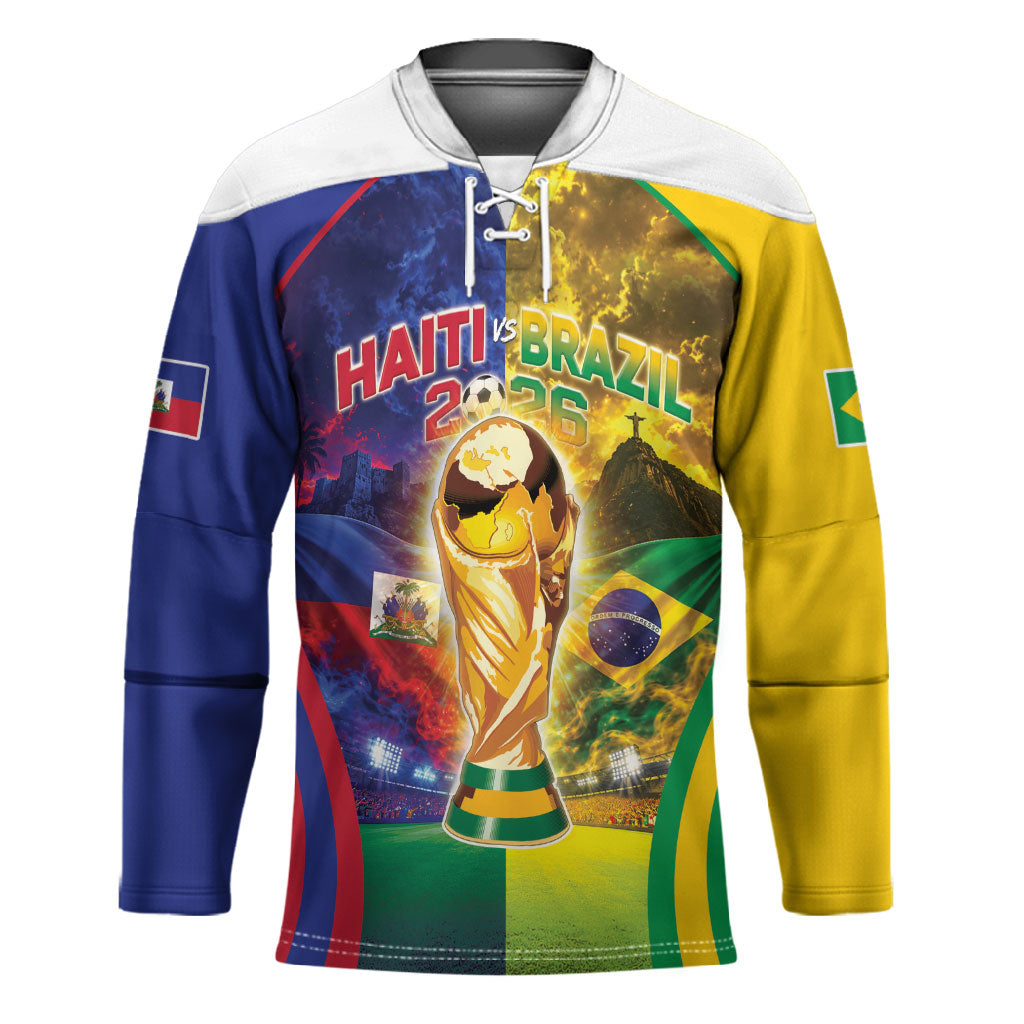 Custom Brazil Haiti 2026 World Football Hockey Jersey Go For Glory