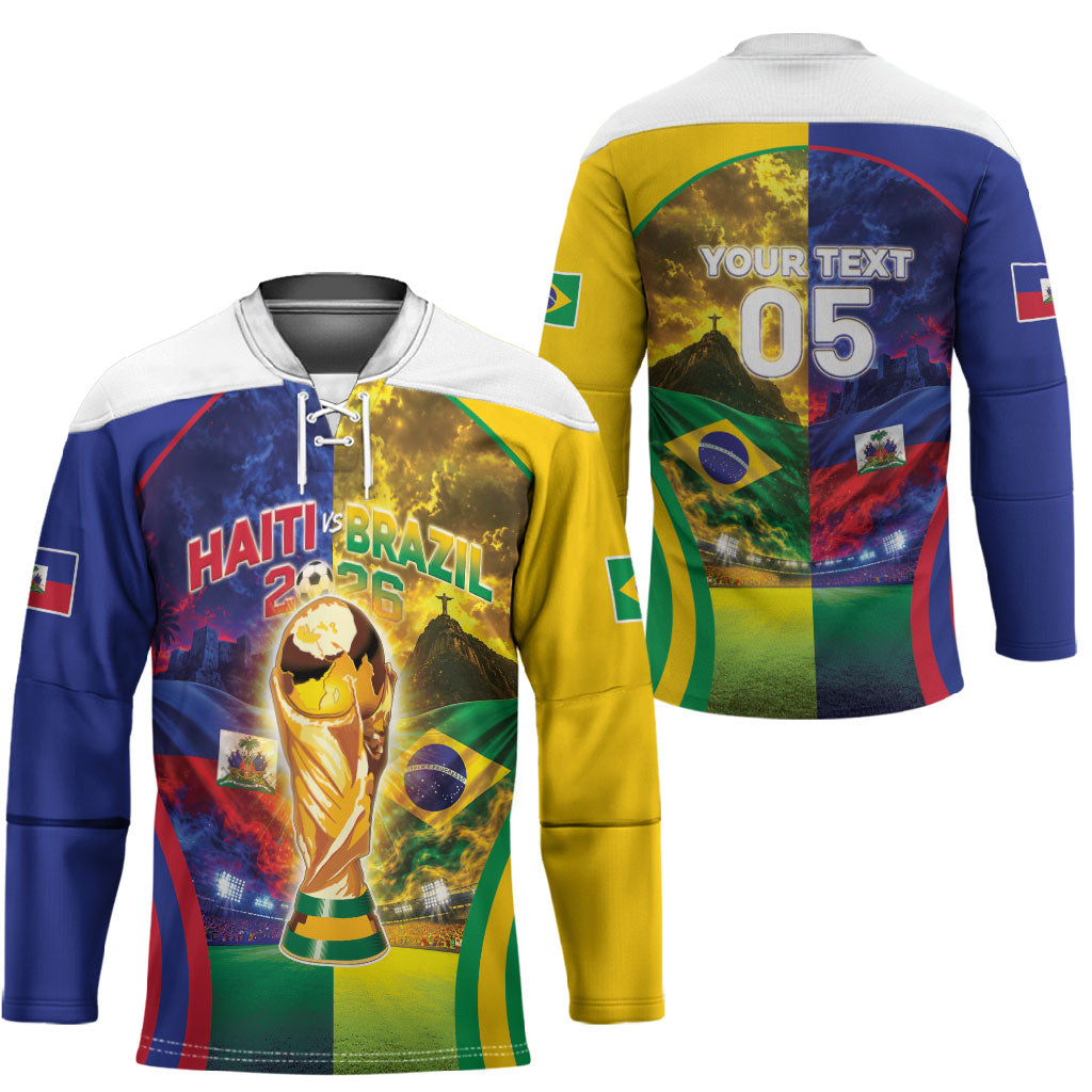 Custom Brazil Haiti 2026 World Football Hockey Jersey Go For Glory