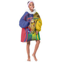 Custom Brazil Haiti 2026 World Football Kid Wearable Blanket Hoodie Go For Glory
