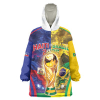 Custom Brazil Haiti 2026 World Football Kid Wearable Blanket Hoodie Go For Glory