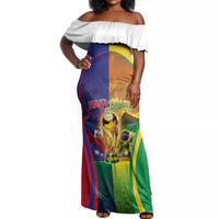 Custom Brazil Haiti 2026 World Football Off Shoulder Maxi Dress Go For Glory