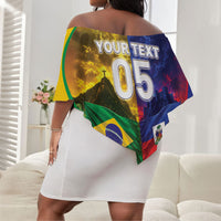 Custom Brazil Haiti 2026 World Football Off Shoulder Short Dress Go For Glory