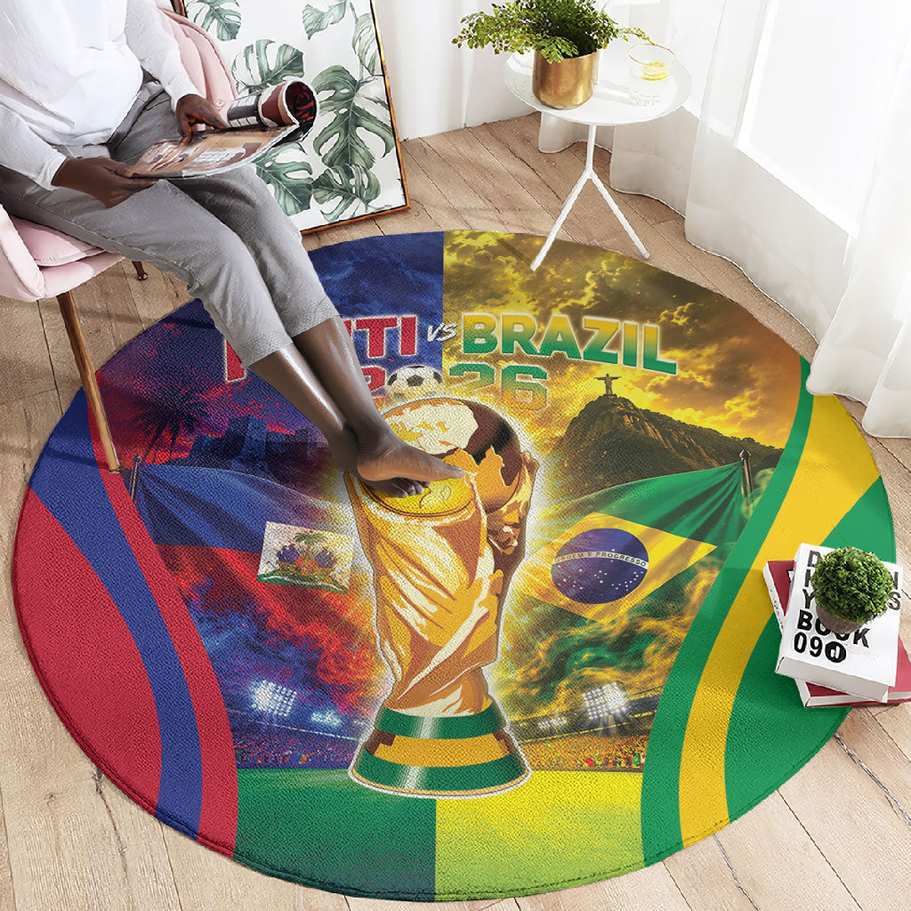 Brazil Haiti 2026 World Football Round Carpet Go For Glory