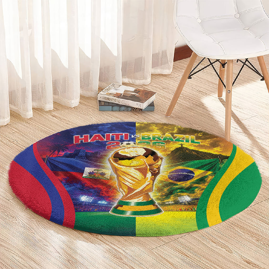Brazil Haiti 2026 World Football Round Carpet Go For Glory