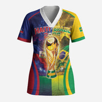 Custom Brazil Haiti 2026 World Football Scrub Top Go For Glory