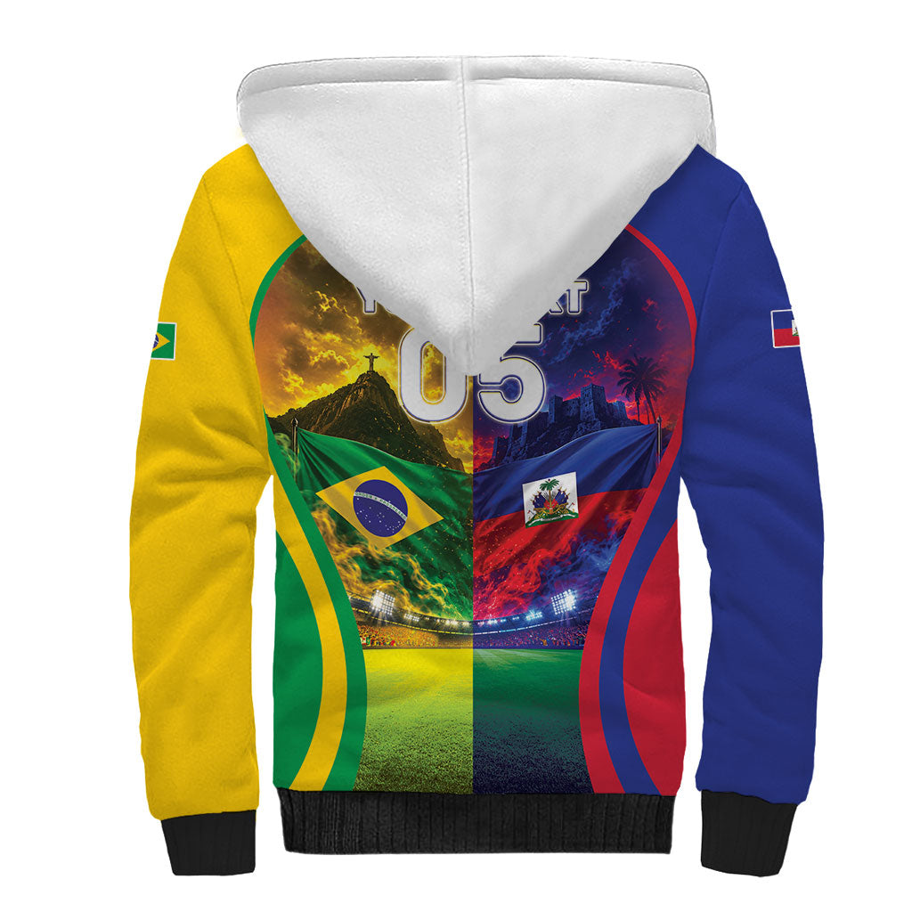 Custom Brazil Haiti 2026 World Football Sherpa Hoodie Go For Glory