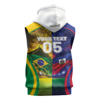Custom Brazil Haiti 2026 World Football Sleeveless Hoodie Go For Glory