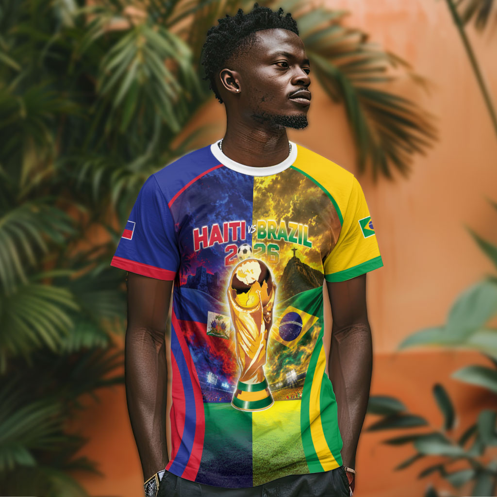 Custom Brazil Haiti 2026 World Football T shirt Go For Glory