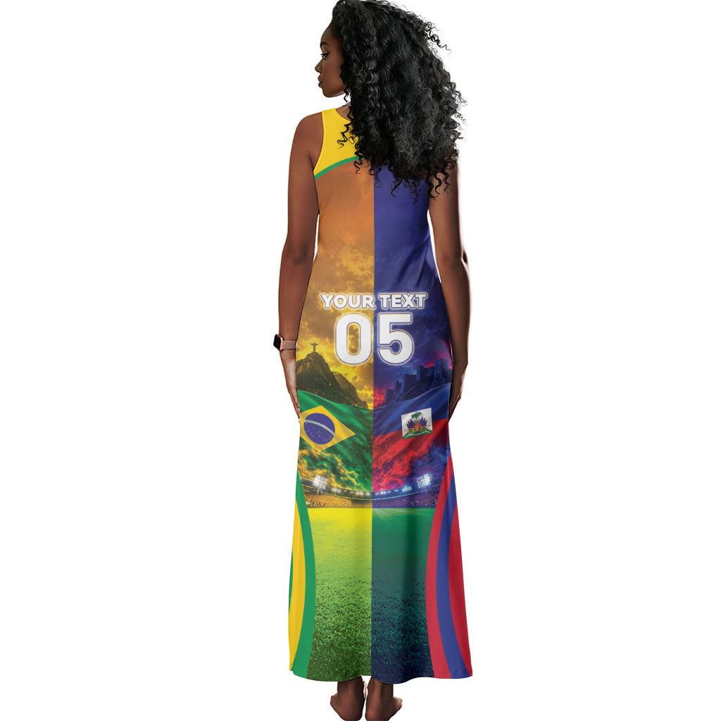 Custom Brazil Haiti 2026 World Football Tank Maxi Dress Go For Glory