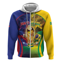 Custom Brazil Haiti 2026 World Football Zip Hoodie Go For Glory