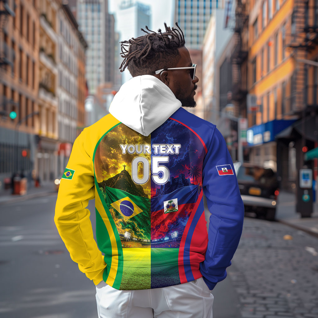 Custom Brazil Haiti 2026 World Football Zip Hoodie Go For Glory