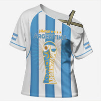 Custom World Football 2026 Argentina Cross Shoulder Shirt Vamos La Albiceleste