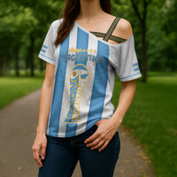 Custom World Football 2026 Argentina Cross Shoulder Shirt Vamos La Albiceleste