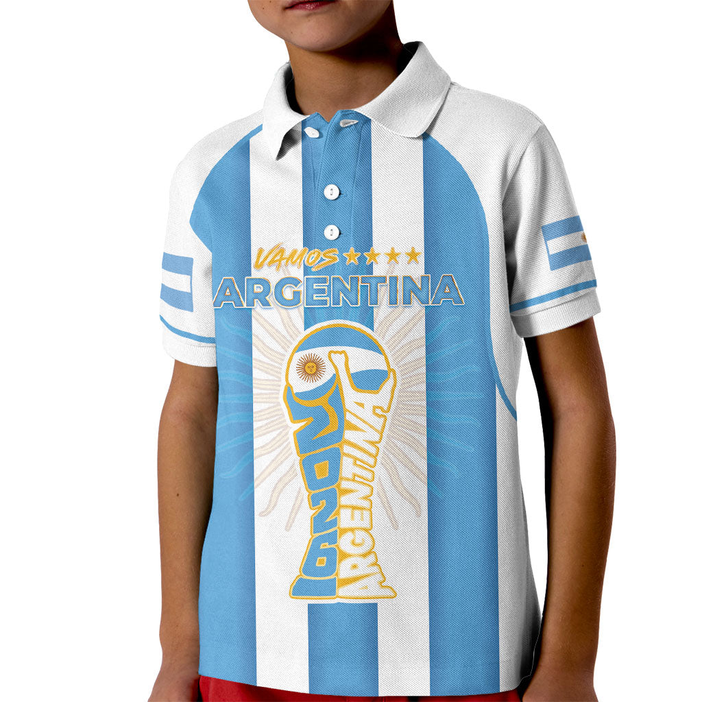 Custom World Football 2026 Argentina Kid Polo Shirt Vamos La Albiceleste