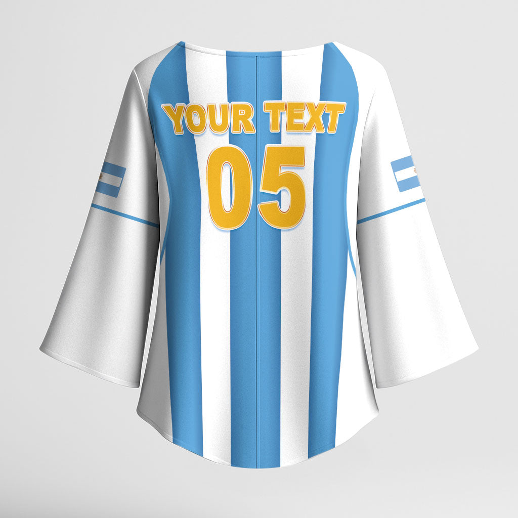 Custom World Football 2026 Argentina Kimono Sleeve Blouse Vamos La Albiceleste