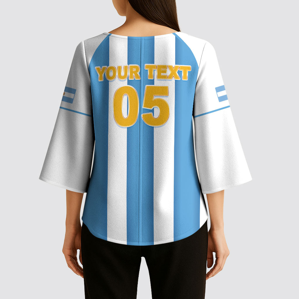 Custom World Football 2026 Argentina Kimono Sleeve Blouse Vamos La Albiceleste