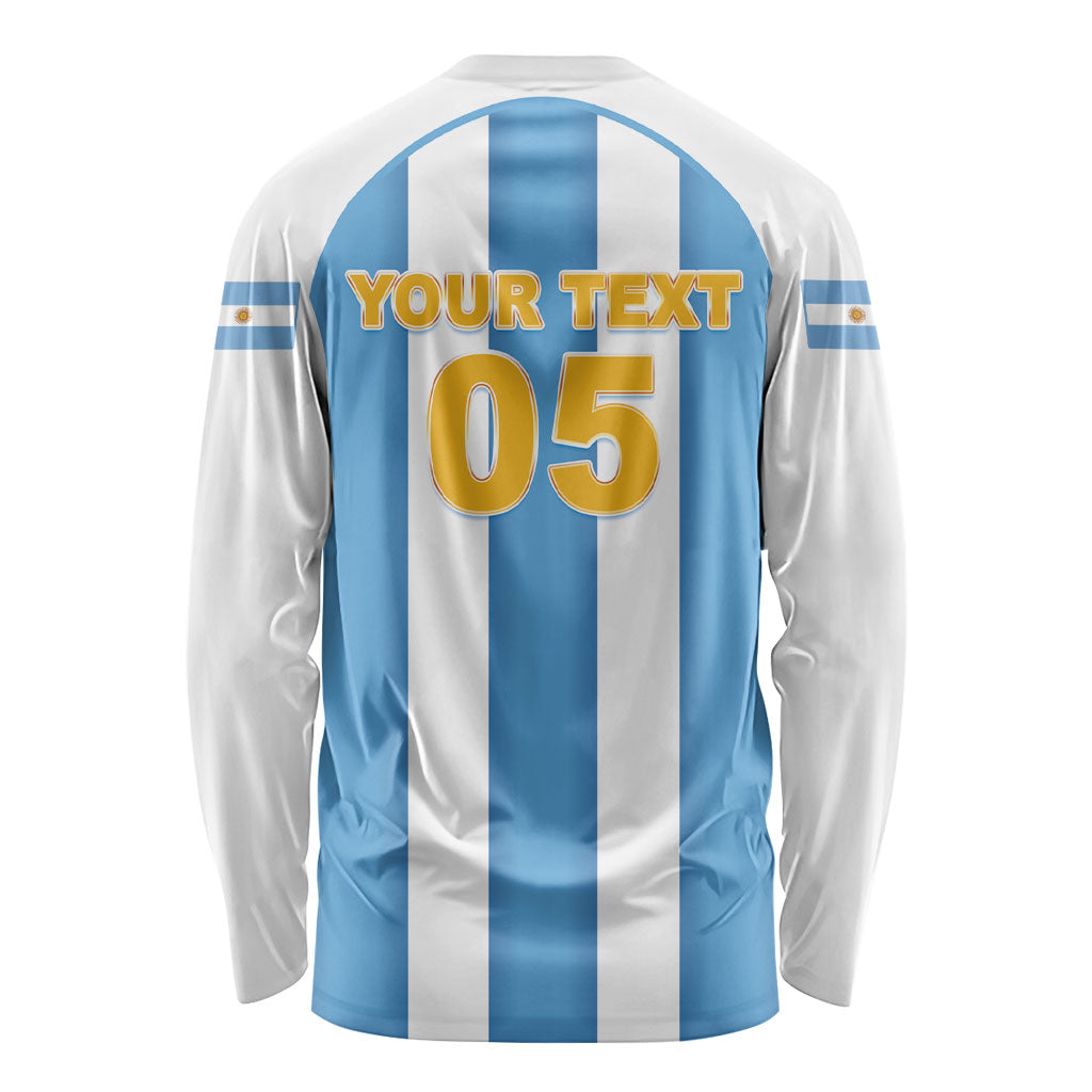 Custom World Football 2026 Argentina Long Sleeve Shirt Vamos La Albiceleste