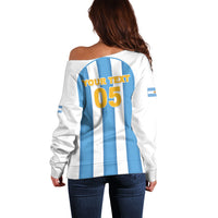 Custom World Football 2026 Argentina Off Shoulder Sweater Vamos La Albiceleste