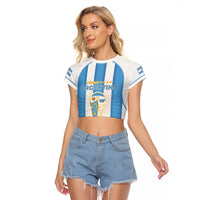 Custom World Football 2026 Argentina Raglan Cropped T Shirt Vamos La Albiceleste