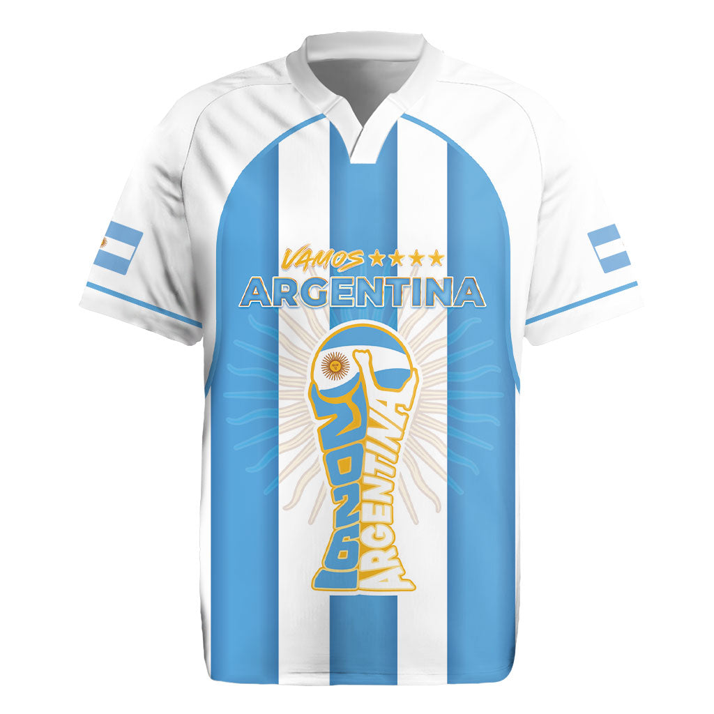 Custom World Football 2026 Argentina Rugby Jersey Vamos La Albiceleste