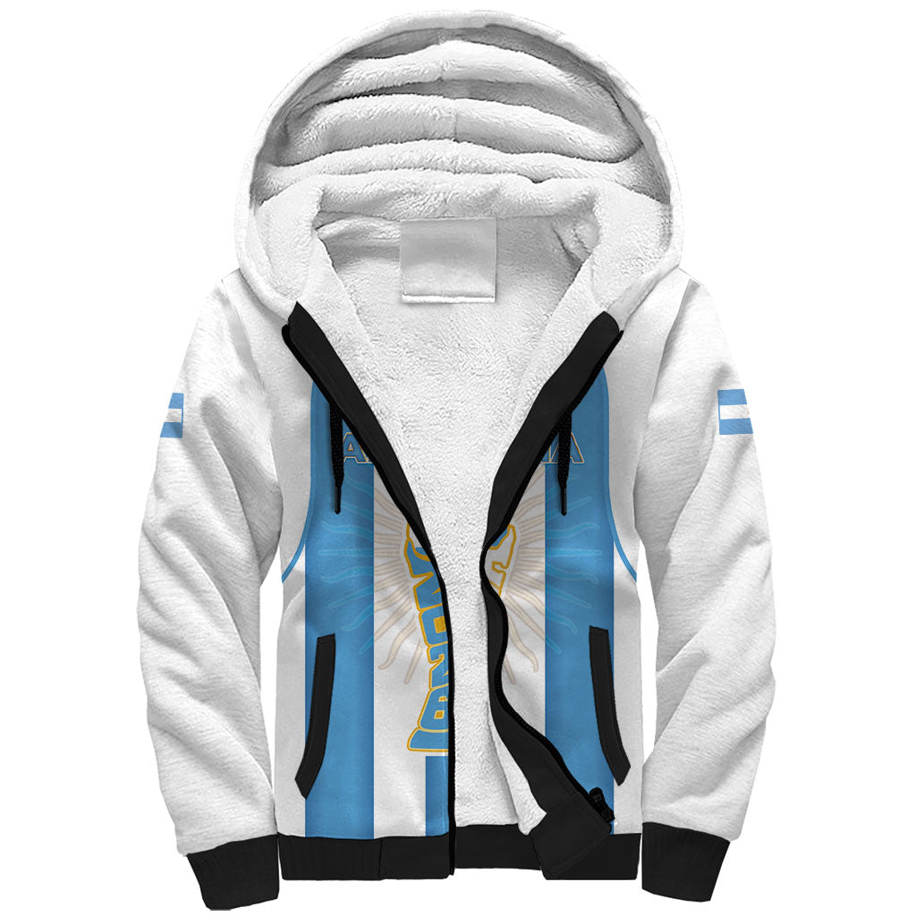 Custom World Football 2026 Argentina Sherpa Hoodie Vamos La Albiceleste