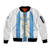 Custom World Football 2026 Argentina Sleeve Zip Bomber Jacket Vamos La Albiceleste