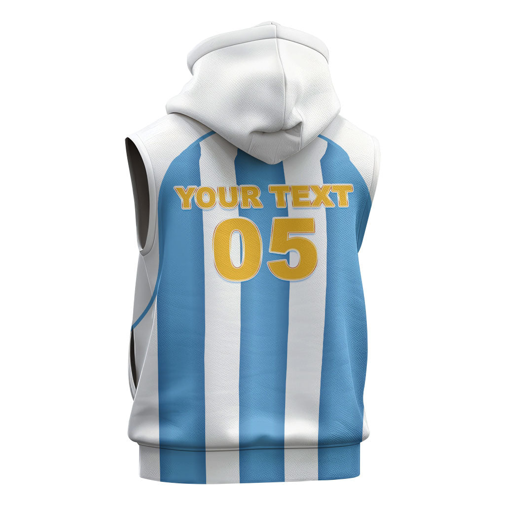 Custom World Football 2026 Argentina Sleeveless Hoodie Vamos La Albiceleste