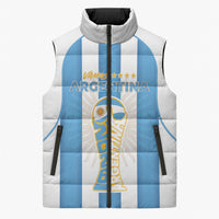 Custom World Football 2026 Argentina Sleeveless Puffer Jacket Vamos La Albiceleste
