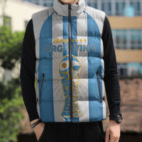 Custom World Football 2026 Argentina Sleeveless Puffer Jacket Vamos La Albiceleste