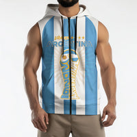 Custom World Football 2026 Argentina Sleeveless Zip Hoodie Vamos La Albiceleste