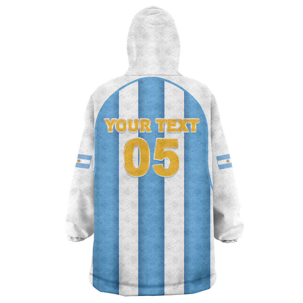 Custom World Football 2026 Argentina Wearable Blanket Hoodie Vamos La Albiceleste