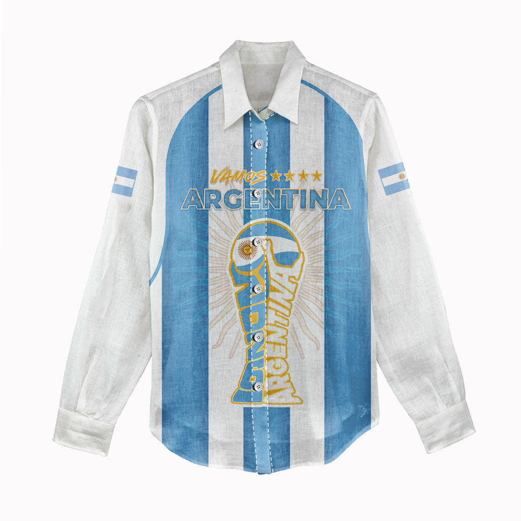 Custom World Football 2026 Argentina Women Casual Shirt Vamos La Albiceleste