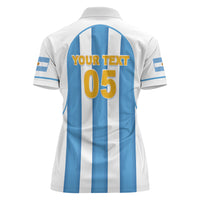 Custom World Football 2026 Argentina Women Polo Shirt Vamos La Albiceleste