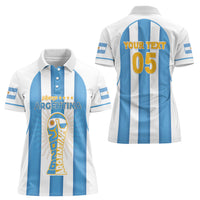 Custom World Football 2026 Argentina Women Polo Shirt Vamos La Albiceleste