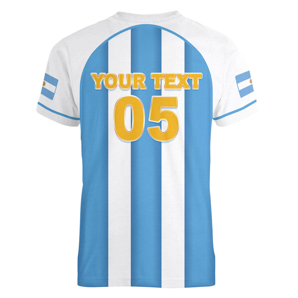 Custom World Football 2026 Argentina Women V-Neck T-Shirt Vamos La Albiceleste